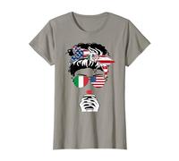 Bandera Italiana Americana de café mamá niña Hermana tía Italia Estados Unidos Camiseta