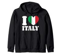 Bandera Italiana Corazón Italia País Italiano I Love Italy Sudadera con Capucha