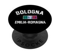 Bandera italiana de Bolonia, Italia, Emilia-Romaña, impresión envejecida PopSockets PopGrip Adhesivo