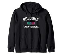 Bandera italiana de Bolonia, Italia, Emilia-Romaña, impresión envejecida Sudadera con Capucha