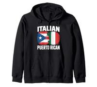 Bandera Italiana puertorriqueña de Italia Puerto Rico Orgullo Boricua Sudadera con Capucha