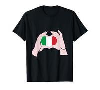 Bandera italiana raíces italianas mano corazón amor orgullo italiano Camiseta