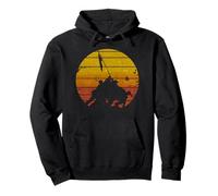 Bandera Iwo Jima levantando Amanecer Vintage Militar Sudadera con Capucha