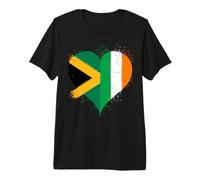 Bandera Jamaicana con Bandera Irlandesa en Corazon Vintage Camiseta Premium