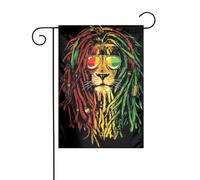 Bandera jamaicana Rasta Lion de 30 x 45 cm (12 x 18 pulgadas), bandera de jardín de doble cara, pancarta festiva de temporada para exteriores, patio, porche, casa de campo y decoración del hogar