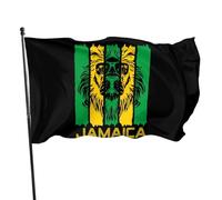 Bandera jamaicana Rasta Reggae Judah Lion Banderas para exteriores de 3 x 5 pies Pancarta de temporada para jardín, patio, porche, casa de campo y decoración del hogar