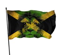 Bandera jamaicana Rasta Reggae Judah Lion Banderas para exteriores de 3 x 5 pies Pancarta de temporada para jardín, patio, porche, casa de campo y decoración del hogar