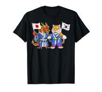 Bandera Japón Corea del Sur Raíces Japonés-Coreanas Herencia Camiseta