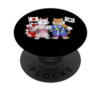 Bandera Japón Corea del Sur Raíces Japonés-Coreanas Herencia PopSockets PopGrip Adhesivo