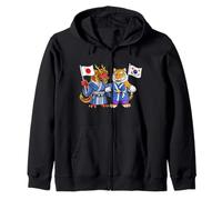 Bandera Japón Corea del Sur Raíces Japonés-Coreanas Herencia Sudadera con Capucha