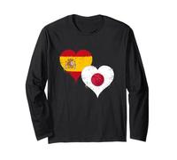 Bandera Japón España Orgulloso Aficionado Español Japonés Manga Larga