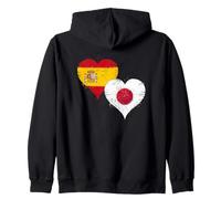 Bandera Japón España Orgulloso Aficionado Español Japonés Sudadera con Capucha