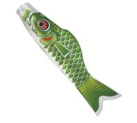 Bandera japonesa de carpa koi para decoración de jardín al aire libre, 100 cm x 25 cm, pancarta de seda artificial con colgador de alambre, rojo/negro/verde/azul/(rojo)