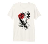 Bandera Japonesa, Pez Koi, Haiku Arte Ukiyo-e Sumi-e Japon Camiseta Premium