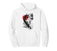 Bandera Japonesa, Pez Koi, Haiku Arte Ukiyo-e Sumi-e Japon Sudadera con Capucha