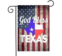 Bandera Jardín Dios Bendiga A Texas, Huracán Harvey Art Anti Decoloración Bandera Divertidas Ligera Garden Flag Para Porche Patio Al Aire Libre Césped 30X45Cm