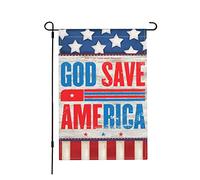 Bandera Jardín Dios Salve A América Ligera Garden Banderas Anti Decoloración Estandarte Exterior Para Césped Porche Patio Al Aire Libre 30X45Cm