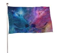 Bandera Jardín Dos Caras De Lobo Bandera Divertidas Ligera Estandarte Exterior Anti Decoloración Garden Flag Para Porche Césped Patio Al Aire Libre M