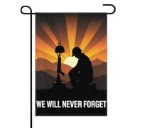 Bandera Jardín Jamás Olvidaremos A Los Soldados Caídos. Ligera Garden Banderas Anti Decoloración Garden Flag Para Césped Patio Al Aire Libre Porche 30X45Cm