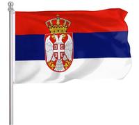 Bandera Jardín Serbio Estandararte Exterior Lavable Banderas Del Patio Calidad Bandera Divertidas Para Exterior E Interior 90X150Cm