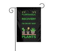 Bandera Jardín Voy De Camino A Comprar Más Plantas. Durable Garden Flag Anti Decoloración Banderas Del Patio Para Patio Al Aire Libre Porche Playa 30X45Cm