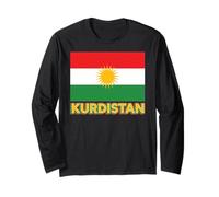 Bandera kurda patriótica kurda para Hombres, Mujeres y niños, Kurdistán Manga Larga