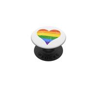 Bandera LGBT Rainbow Heart - Mes del Orgullo Derechos Gay Igualdad PopSockets PopGrip Adhesivo