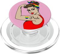 Bandera LGBTQ Orgullo Gay Girl Power Rainbow RosieRiveter PopSockets PopGrip para MagSafe