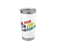 Bandera LGBTQI Love Gana el Mes del Orgullo Vaso térmico de acero inoxidable de doble pared