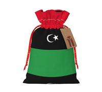 Bandera libia de 4.7 x 6.9 pulgadas, bolsa de regalo de gran capacidad con cordón para tus preciosos regalos de Halloween, 1 unidad