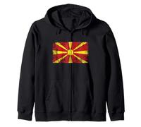Bandera Macedonia Vintage para Abanico, Bandera de Macedonia Retro Sudadera con Capucha