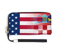 Bandera Mapa de Croacia País Cartera de Mujer Carteras de Gran Capacidad para Damas Bolsos de Embrague Largos Bolso de PU Impreso con Cremallera