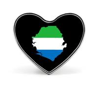 Bandera Mapa de Sierra Leona Insignias de metal en forma de corazón Broches decorativos Pin de solapa de moda para sombrero Mochila Ropa