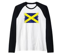 Bandera Mercia Cruz The Midlands Reino Unido Midlander Expat Camiseta Manga Raglan