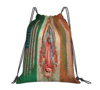 Bandera Mexicana Cristo Bolsa De Cuerdas Ajustable Bolsas De Gimnasia Fácil De Doblar Bolsa con Cordón para Yoga Mujeres Playa 36X42Cm