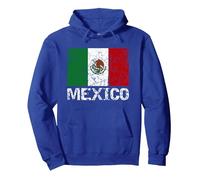 Bandera Mexicana de México para Hombres, Mujeres y niños Sudadera con Capucha, Unisex para Adultos, Azul Real, XXL
