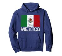Bandera Mexicana de México para Hombres, Mujeres y niños Sudadera con Capucha, Unisex para Adultos, Azul Marino, L