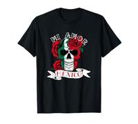 Bandera Mexicana Día de la Independencia México Mi Amor Skull Roses Camiseta