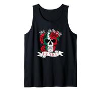 Bandera Mexicana Día de la Independencia México Mi Amor Skull Roses Camiseta sin Mangas