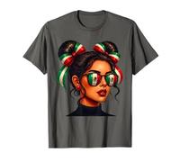 Bandera Mexicana para Mujer, moño desordenado, Bandera de México, Herencia hispana Camiseta