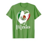 Bandera mexicana patriótica de México con corazón lindo para niños Camiseta