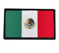 Bandera México 100% Bordada - Parche mochila - Bandera Mexicana con cierre de Gancho y Bucle - Parches Militares - 88 x 52 mm