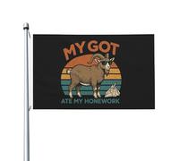 Bandera "My got ate my homword" para habitación de adolescente, banderas populares de doble cara para fiesta d