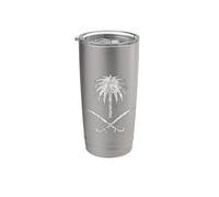 BANDERA NACIONAL DE ARABIA SAUDITA SÍMBOLO DEL EMBLEMA DE ÁRABE SAUDITO Vaso térmico de acero inoxidable de doble pared