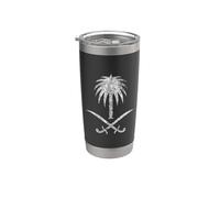 BANDERA NACIONAL DE ARABIA SAUDITA SÍMBOLO DEL EMBLEMA DE ÁRABE SAUDITO Vaso térmico de acero inoxidable de doble pared