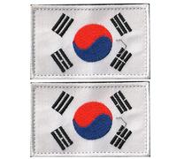 Bandera nacional de Asia Corea del Sur coser en bordado Parche táctico Moral militar Insignias de brazalete Emblema Apliques Gancho Parches para ropa Bolsas Mochila Accesorios Uniforme de equipo