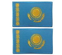 Bandera Nacional de Asia de Kazajstán para coser en bordado, parche táctico, moral militar, insignias, emblema, apliques de gancho, parches para ropa, bolsos, mochila, accesorios, uniforme de equipo