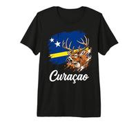 Bandera Nacional de Ciervo de Cola Blanca de Curazao Camiseta Premium