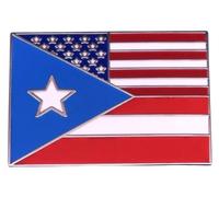Bandera nacional de Estados Unidos, Estados Unidos, Puerto Rico, Territorio de la isla del Caribe, bandera nacional cruzada fusionada, banderas combinadas, amistad, amor, orgullo de 1.2 pulgadas, pin