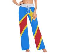 Bandera Nacional de la República Democrática del Congo, pantalones de pijama delgados para mujer, ropa de noche, para adultos, cómodos, talla XL